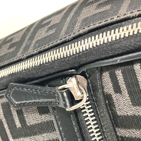 FENDI Black Leather Zucca Backpack - Picture 9 of 16